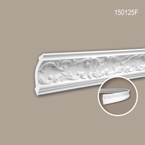Corniche 150125F Profhome Moulure décorative flexible style Rococo-Baroque blanc 2 m