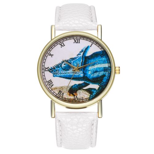 bracelet en cuir de style rétro dames montre pour hommes tendance quartz horloge T213-Ablanc