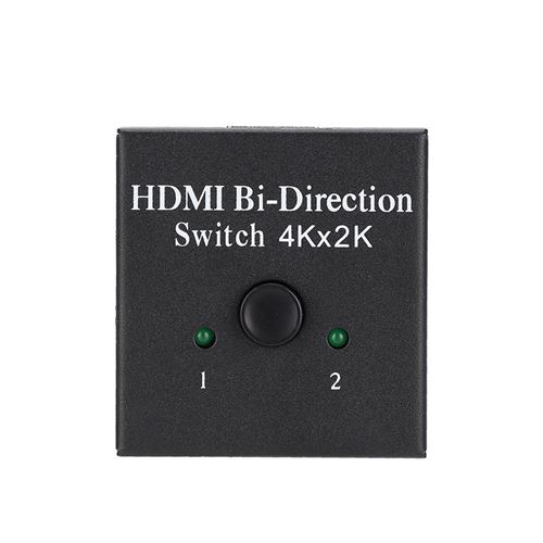Répartiteur HDMI bidirectionnel HD 1080P 4Kx2K Sélecteur de commutation à 2 ports, CC 5V / 1A