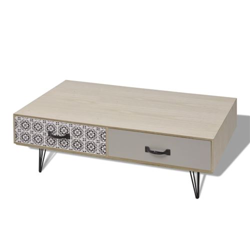 vidaXL Table basse 100 x 60 x 35 cm beige