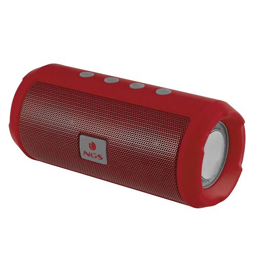 NGS Roller Tumbler 6 W Rouge – Enceintes Portables (6 W, sans Fil et Filaire, Bluetooth/USB, Rouge, Cylindre, Caoutchouc)