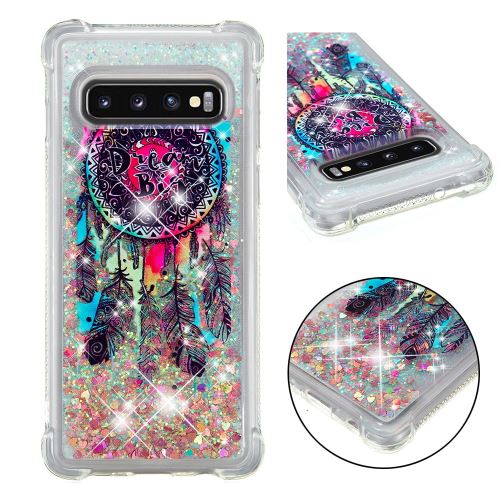 Coque en TPU paillettes dynamiques en forme de coeur à attrapeur de rêves pour votre Samsung Galaxy S10