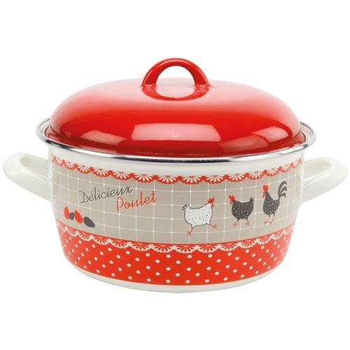 Faitout email poule 20cm+couv. baumalu 312125