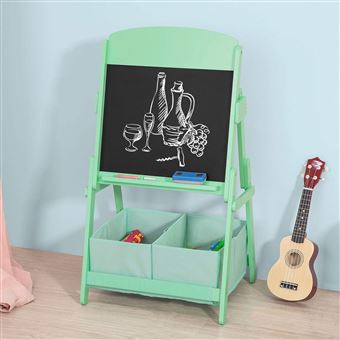 Sobuy Kmb03 Gr Tableau Noir Pour Enfant Chevalet En Bois Avec 2