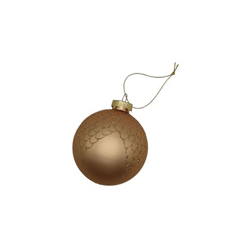 3 Boules de Noël Verre - Diam. 80 mm - Or