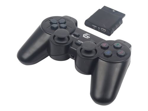 GEMBIRD JPD-WDV-01 - Spelpad - 12 knoppen - draadloos - 2.4 GHz (pak van 2) - voor Sony PlayStation 2, Sony PlayStation 3