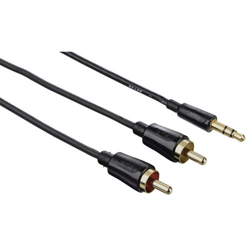 Hama Câble audio Fiche jack 3,5 Mm Stéréo - Fiche jack Cinch 1,5 M Noir