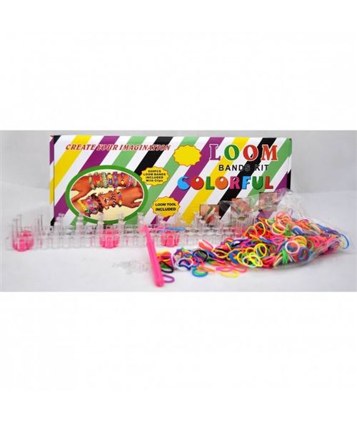 Métier tisser bracelets élastiques loom bands kit colorfull(...) - Blanc