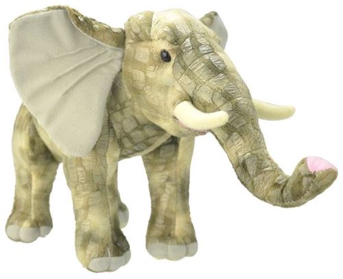Peluche elephant gris debout 40 cm - animaux d'afrique - wild