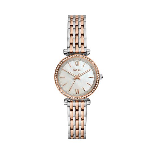 Montre Fossil Carlie Mini Trois Aiguilles En Acier Inoxydable Couleur Argent pour Femme, Es4649