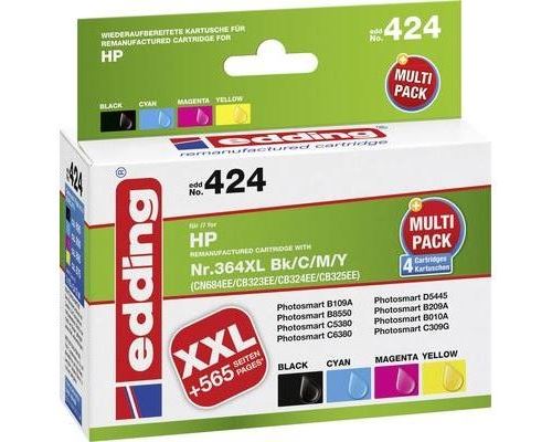 Edding encre remplace hp 364, 364xl compatible pack bundle n edd-424