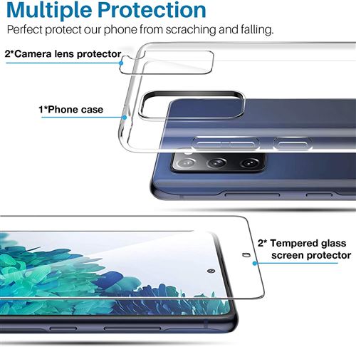 Coque pour Samsung Galaxy S20 Fe 4G/5G avec 2 verres trempé avant et arriere  - Protection d'écran pour smartphone - Achat & prix