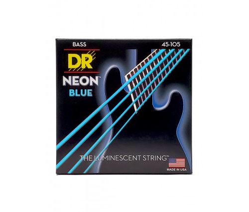 Dr Nbb-45 - Hi-Def Neon - Blue, Jeu Guitare Basse, Medium 45-105
