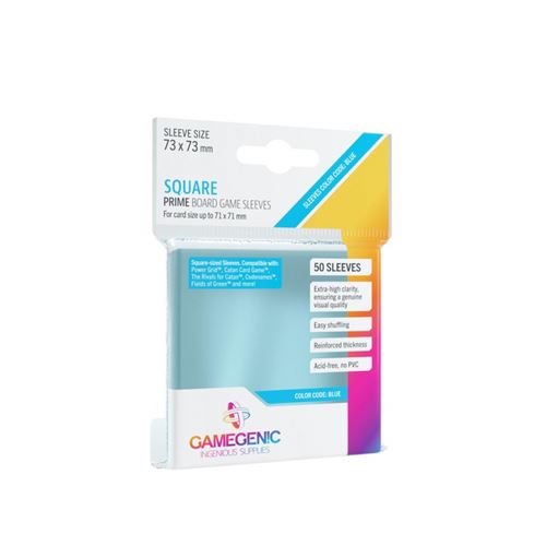 Gamegenic : Sachet de 50 protège-cartes - 7,3 x 7,3 cm - Square blue