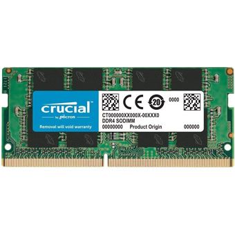 Mémoire RAM Crucial - DDR4 - module - 8 Go - SO DIMM 260 broches - 2666 MHz  / PC4-21300 - CL19 - 1.2 V - mémoire sans tampon - non ECC