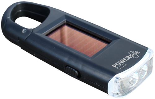 PowerPlus lampe Viperde poche mousqueton solaire led 10,6 cm ABS noir
