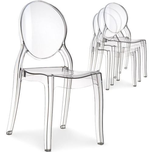 Lot de 20 chaises médaillon Diva Plexi Transparent