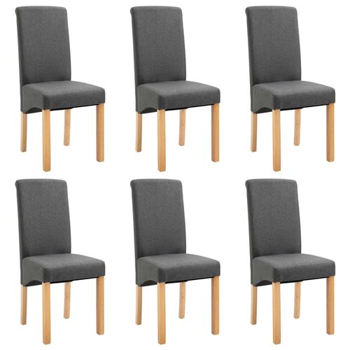 vidaXL Chaises de salle à manger 6 pcs Gris Tissu