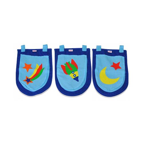 Paris Prix - Lot De 3 Pochettes pino Astronaute Ii 52cm Bleu
