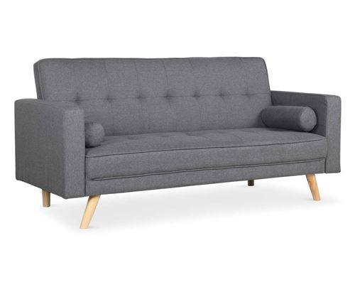 Paris Prix Gris Foncé Canapé Lit Scandinave 3 Places Tissu Cansy 186 Cm