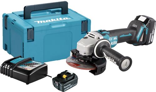 Meuleuse D'Angle 18V 125Mm + 2 Batteries 5Ah + Chargeur + Coffret Makpac - Makita - Dga506Rtj