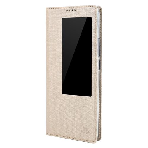 Etui en PU vue de fenêtre or pour votre Huawei Mate 20