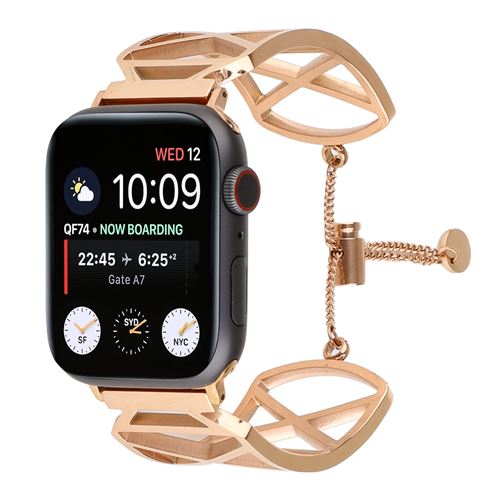 Bracelet en acier inoxydable ajustable pour Apple Watch Series 6/ SE/ 5/ 4 44mm - Or rose