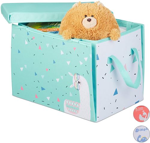Relaxdays boîte de rangement / toile de jeu Lama 41 cm polyester vert