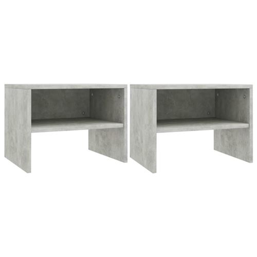 vidaXL 2 pcs Tables de chevet Gris béton 40 x 30 x 30 cm Aggloméré