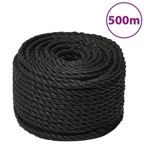 Vidaxl Noir Corde De Travail 10 Mm 500 M Polypropylène - Image 3