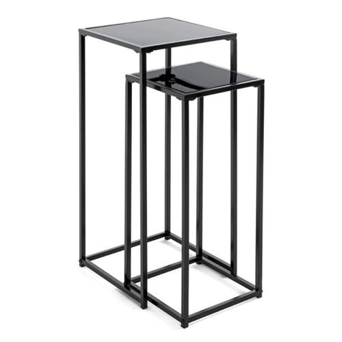 Lot de 2 Sellettes en Métal "Cromano" 70cm Noir