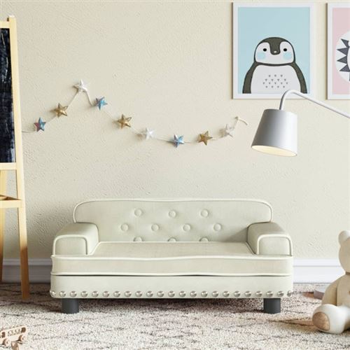 vidaXL Canapé pour enfants crème 70x45x30 cm velours