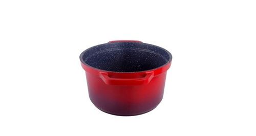 Kamberg - Cocotte Ø 16 cm Ronde Rouge Flammée - Fonte d'aluminium