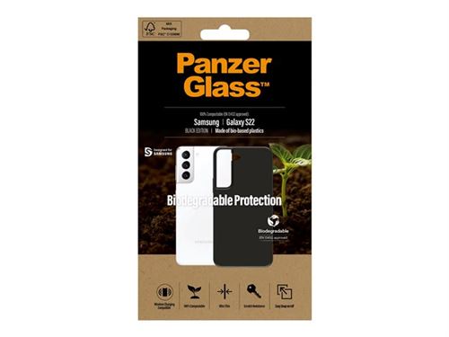 PanzerGlass - Coque de protection pour téléphone portable - Plastique écologique - noir - pour Samsung Galaxy S22