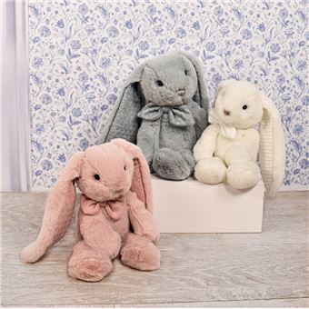 Peluche lapin Preppy Chic - 30CM Rose Histoire d'ours - 1