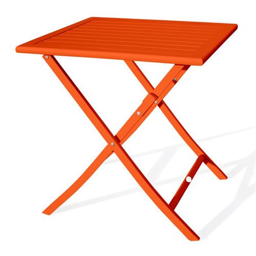 Non Communiqué Orange Table De Jardin Pliante "Marius" 70Cm