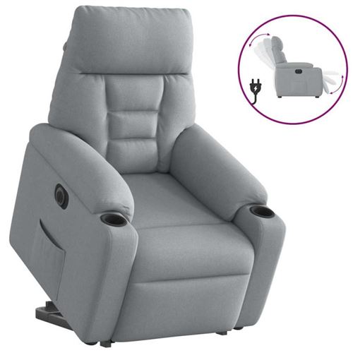 Non Communiqué Gris Clair Fauteuil Inclinable Électrique Tissu