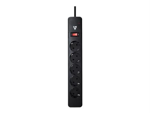 V7 SA0511B-8E5 - Protection contre les surtensions - connecteurs de sortie : 5 - 1.8 m cordon - noir