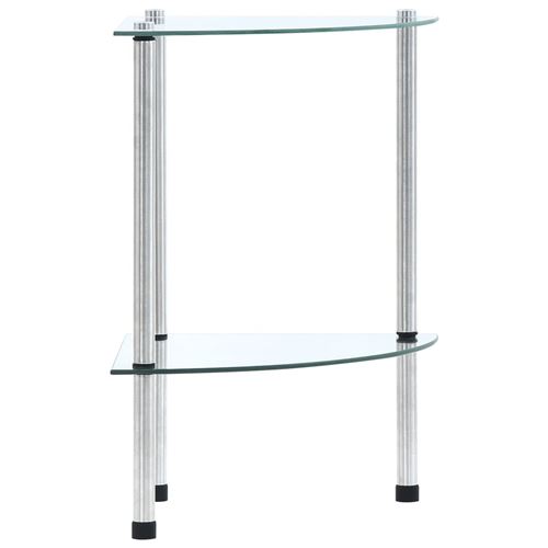vidaXL Étagère à 2 niveaux Transparent 30x30x47 cm Verre trempé