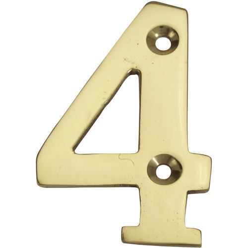 GENERIQUE - Numéro de porte 4 - Laiton poli - H.5,1 x l.3,5 cm - Image 3