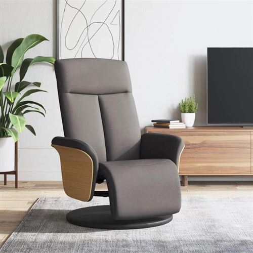 Non Communiqué Gris Vidaxl Fauteuil Réglable Avec Repose-Pieds Tissu Taupe