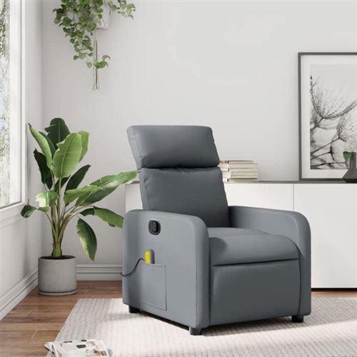 Non Communiqué Gris Vidaxl Fauteuil De Massage, Relaxation Similicuir