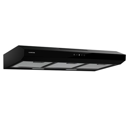 Hotte Aspirante Klarstein 90 Cm Silencieuse Led 175 M³/H Filtre À Graisse En Aluminium Noir