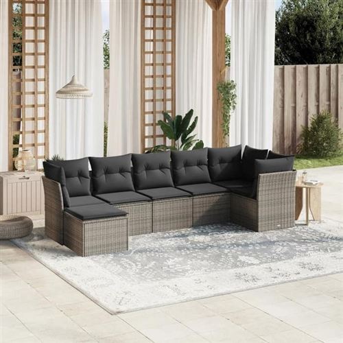 VidaXL - Garten sofagarnitur poly-rattan, One Size, Grau