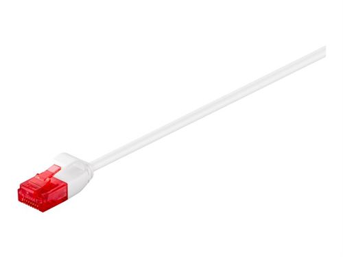 goobay - Cordon de raccordement - RJ-45 (M) pour RJ-45 (M) - 50 cm - UTP - CAT 6 - moulé, sans crochet - blanc