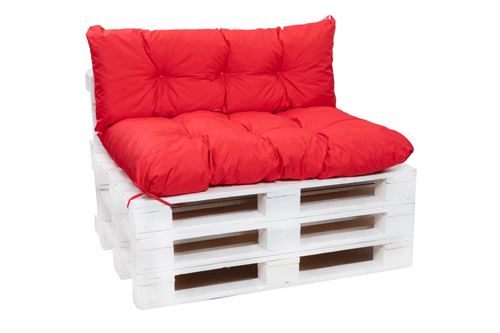 Setgarden coussins pour palette canapé assise + dossier 120 x 40 x 14cm et assise 120 x 80 x 16cm, Couleur rouge