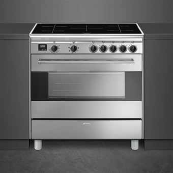 Centre de cuisson 90 cm, chaleur tournante, 5 foyers induction, 8 fonctions de cuisson, nettoyage Vapor clean, classe A