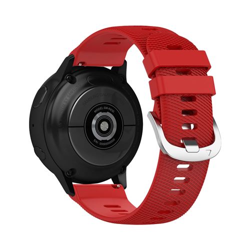 Bracelet pour Samsung Galaxy Watch Active 2 40mm Silicone Texturé et Ajustable - Rouge