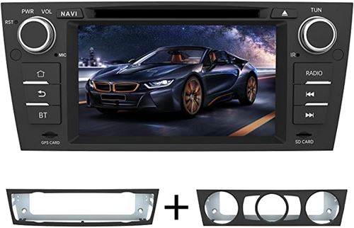 AWESAFE Autoradio 2 DIN pour BMW Série3 E90 E91 E92 E93,Car Radio 7 Pouces Écran Tactile avec GPS/CD DVD/Bluetooth/FM/Dab+/RDS/USB,Support Commandes au Volant/Mirrorlink/Aide au Stationnement