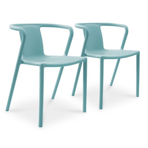 Generique Bleu Lot De 2 Fauteuils De Jardin Empilables "Diego" 72Cm Azur - Image 3